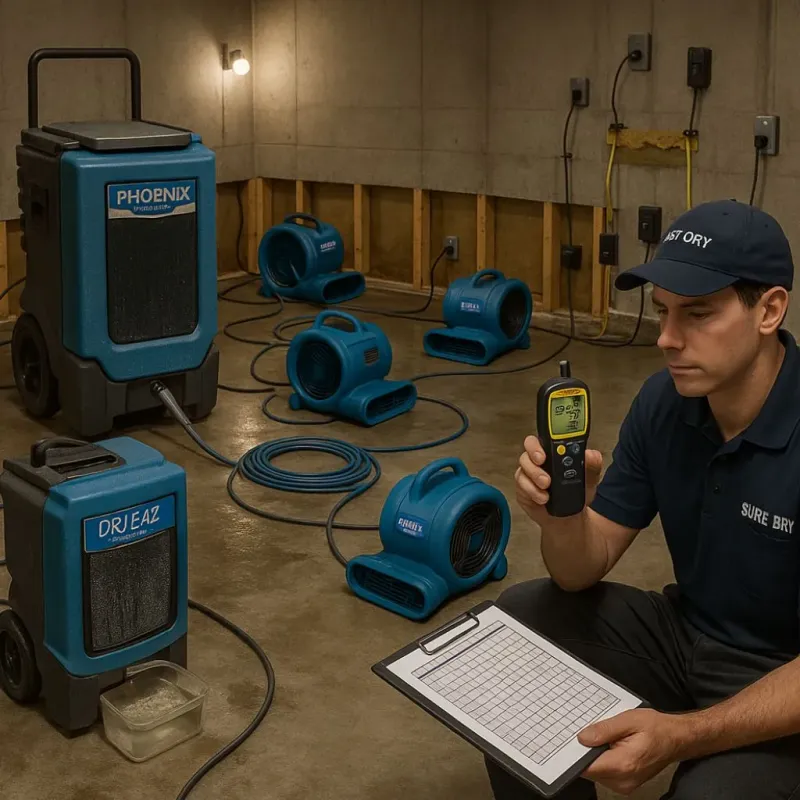 Structural Drying and Dehumidification process in Newington, VA
